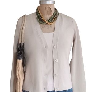 New York & Company Tan Cardigan Size Medium